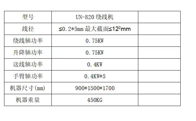 UN-820无凸轮绕线机